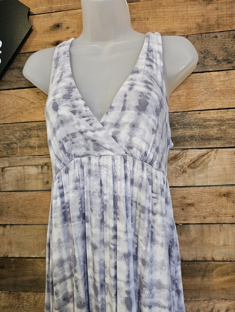 Cynthia Rowley Women's Gray White Tie-Dye High Low Maxi Dress Size Small - Picture 4 of 12